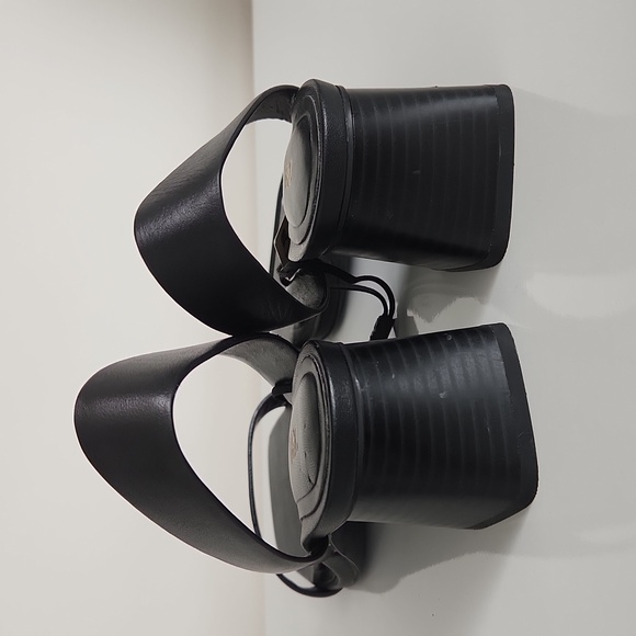 Zara Block Heel Slingback Leather Sandals - Picture 5 of 12
